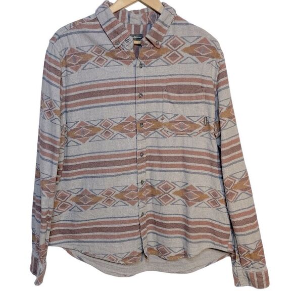 EDDIE BAUER Tribal Southwestern Print Button Down Long Sleeve Shirt - Picture 3 of 8